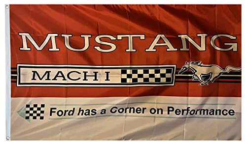 Daoops of mustang mach 1 Flagge, 90 x 150 cm, Ford, für den Innen- und Außenbereich, Dekoration mit zwei Messingösen