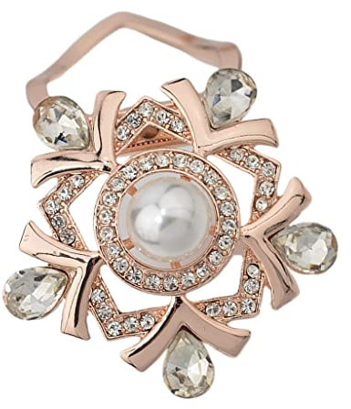 Generic Strass Sicherheitsnadel Brosche Perle Schal Kleid Clip Pin, Weiß