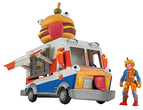 Fortnite FNT1059 - Durrr Burger Food Truck, 22,5cm Fahrzeug mit offizieller Actionfigur, 6 cm, Estándar