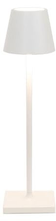 Zafferano, Poldina Micro Lampe, Kabellose, Wiederaufladbare Tischlampe mit Touch Control, Geeignet für Wohnzimmer und Außenbereich, Dimmer, 2200-3000 K, Höhe 27,5 cm, Farbe Weiß