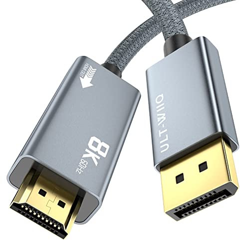8K@60Hz DisplayPort vers câble HDMI, 3M, DP 1.4a vers câble vidéo HDMI 2.1, prise en charge 8K, 4K@120Hz/144Hz, 2K@240Hz, VRR, HDR, Dolby Vision, HDCP 2.3, DSC 1.2a pour PC, HP, ASUS, AMD, NVIDIA