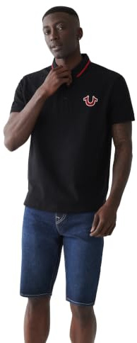 True Religion Men's Ss Jv7 Polo Polo Shirt (Pack of 1) | Polo Shirts for Men, Mens Polo Shirts Short Sleeve