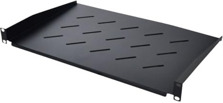 Koscom Connect Fachboden für Netzwerkschrank 19 Zoll I Server Rack Ablagefach (BxTxH) 483x300x45 mm I 1 HE Einlegeboden zum Festeinbau ab 300 mm Tiefe I Traglast 25 kg (Schwarz)