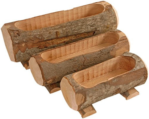E-line Fioriera in legno, tronco porta fiori, cm 17x8