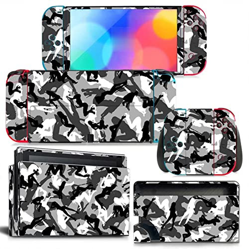 WREXIL Adesivi per Switch OLED Skin Sticker Decal Cover per Switch OLED Console Skin Dock Joy con Wrap Full Wrap Skin per NS OLED Vinyl 41656 Facile Residui Senza Residui