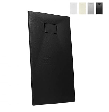 Produce Shop Piatto Doccia in Resina Filo Pavimento Rettangolare 140x70 Design Moderno Stone - Nero