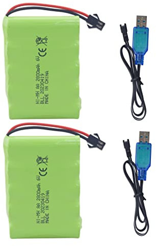 2PCS 6.0V 2800mah AA Batteria Ricaricabile con Spina SM-2P con cavo di Ricarica USB per TB141 TB142 DE37 RC Giocattolo auto escavatore auto camion costruzione veicolo batteria