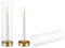 NUPTIO Hurricane Candlestick Holder Gold: 2 Pieces Glass Metal Candle Holders for Taper Candle Stick 30cm Tall Clear Open Ended Candleholder Cylinder Shade Party Wedding Centrepieces for Tables