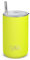 frank green Reusable Iced Coffee Cup with Straw, 3-in-1 Insulated Drink Holder with Double Wall Vacuum, Ceramic Lined Tumbler with Straw and Lid - Neon Yellow 15oz/425ml