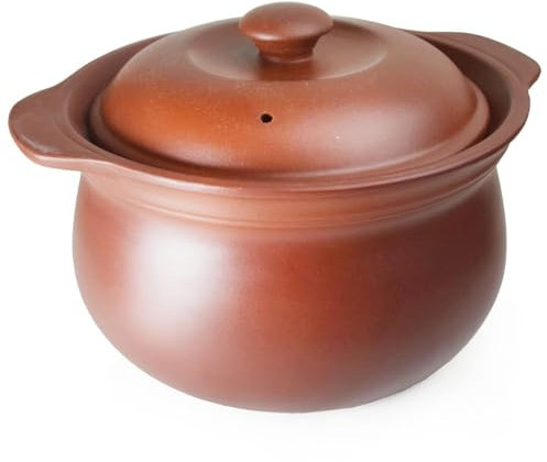 Casserole Clay Hot Pot 3L with Lid Cooking Serving Soup Simmered Stewed Ceramic Unglazed Bowls, Soup Pot High Temperature Pot Health Kitchen