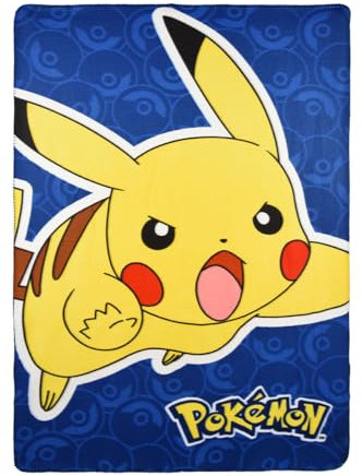 Pokemon Coperta, Plaid Design Pikachu, Coperta per Divano Letto, Morbido e Caldo Pile, Regalo per Bambino e Ragazzi, 100 x 150 CM