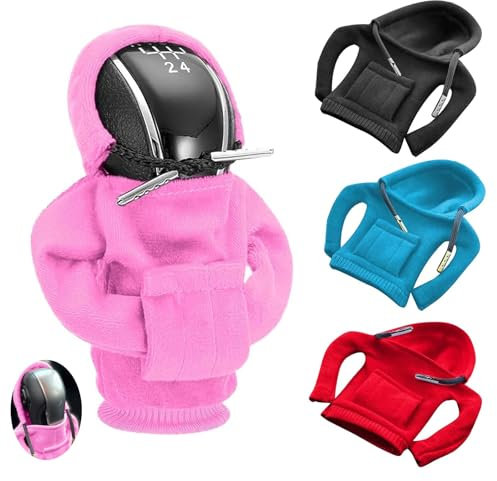 Yiyifor Schalthebel Hoodie, 4 Stück Hoodie Schaltung,Psycho Shifters,Schaltknauf Abdeckung,Auto Universal Schaltknauf Hoodie,für Staubdichter Schutz,Dekoratives Autozubehör,Lustige Car Dekoratives