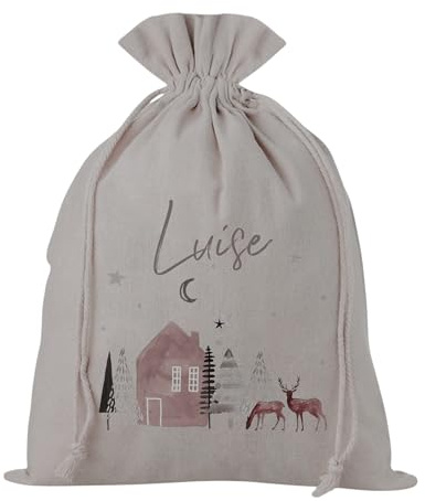 Kilala Nikolaussack zum befüllen Weihnachssack mit Name personalisiert Kinder für Weihnachtsdeko (Nikolaussack Winterlandschaft)