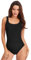 Womens One Piece Swimsuit Tummy Control Swimming Costume Slimming Monokini Push Up Swimwear Splicing Striped Sports Scoopback Bathing Suit with Removable Foam Cups Athletic Padded Swimsuits
