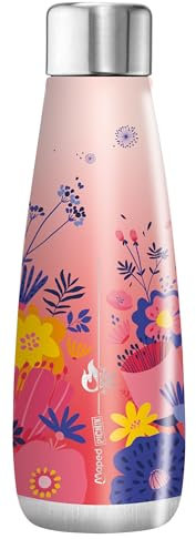 Maped Picnik - Bouteille Isotherme en Acier Inoxydable - Bouteille Étanche - Double Paroi, Longue Conservation Froid et Chaud - Décoration Flowers, 500 ml