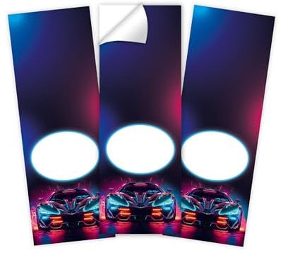 Minkocards 6 Aufkleber Rennwagen Auto Verpackung von Geschenken für Jungsgeburtstag Etiketten für Geschenkverpackung