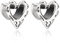AllerPierce Ohr Tunnel 10mm Silber Flesh Plug 2 stücke Herz Hohl Ohr Gestreckte Expander aus Kupfer Punk Ohrpiercing Herren Damen
