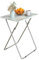 Small Folding Table, Folding Snack Table, TV Tray Table, Balcony Foldable Table, Outdoor Camping Table, Sofa Table, Side Table, End Table, Laptop Table for Small Space Living Room (Grey Marble)