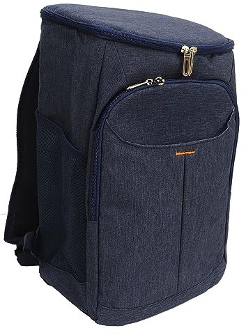 Mochila de Entrega Aislada Mochila de Tela Oxford Aislada con Correa de Hombro Ajustable a Prueba de Fugas 18L para Picnic y Bebidas (Azul Oscuro)