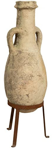 Biscottini Alte Amphore mit Terracotta-Griffen - Amphore Basis aus Eisen