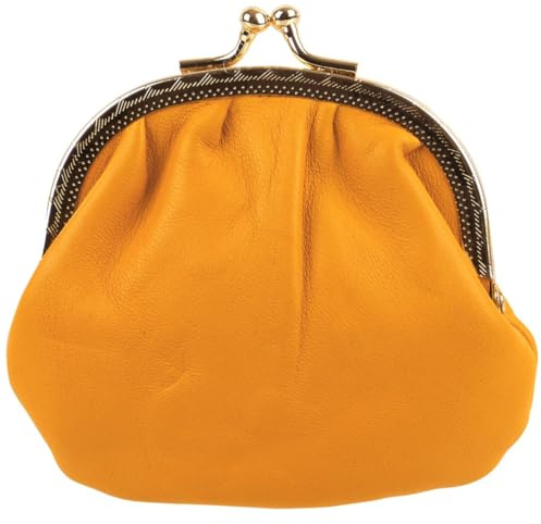 Oakridge Leather Ladies Compact Soft Clasp Coin Purse - Sunshine