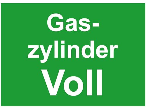 INDIGOS UG - Aluminium composite signs - safety - warning - gas cylinder full - 297 x 210 - hotel, company, protection, nursery, doctor, practice, home