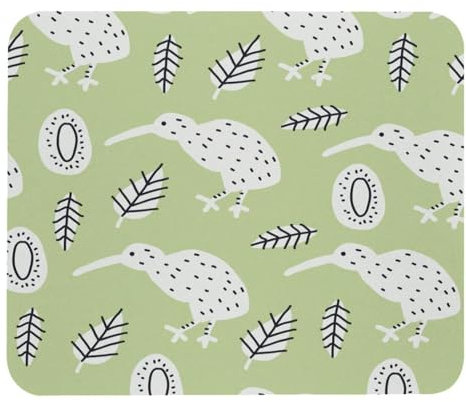 VAPOKF Gaming-Mauspad, Kiwi-Vogel, grüne Drucke, Mauspad für Schreibtisch, Heimbüro, rutschfeste Gummiunterseite, Tastatur-Pad, Laptop-Schreibtischunterlage