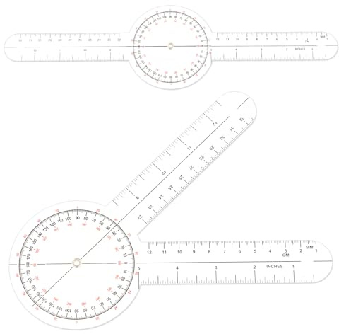 Orthopädisches Winkellineal 8 Zoll, 360°-ISOM-Goniometer, Medizinischer Winkelmesser für Messungen Der Gelenkreichweite, Transparentes Kunststoff-Werkzeug