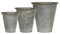 3-TLG Set Blumentopf Übertöpfe französisch Antique Zink in Grau Deko, H: 21-17-14 cm/D: 19-16-13 cm