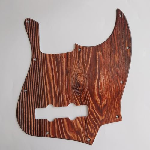 10 Loch J Bass Pickguard Bass Pick Guard Scratch Plate für 4 Saiten Fender USA/Mexican Jazz Bass Gitarre Teile (10-Holzmaserung)