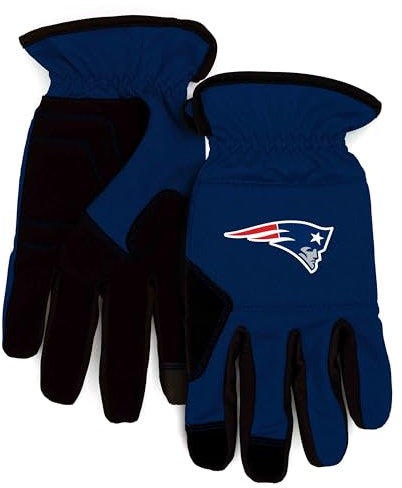 FANMATS 44420 NFL New England Patriots Arbeitshandschuh mit Team-Logo, Marineblau/Schwarz