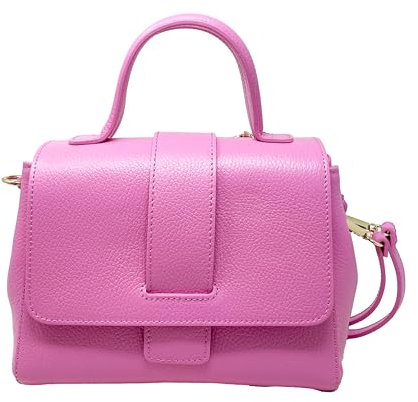 Chicca Borse Borsa a Mano Elegante con Tracolla da Donna in Pelle (Rosa B.)