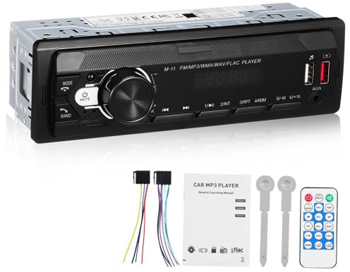Beatifufu 12v 4x60w Ausgangsleistung Autoradio mit Fm Radiofunktion Metall und Kunststoffgehäuse für Pkw und LKW Kompatibel mit Auto und Oldtimer Autoradiosystemen