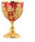 Copa de vino de aluminio única de 30 ml, ideal para servir pequeñas bebidas en eventos (rojo dorado y rojo)