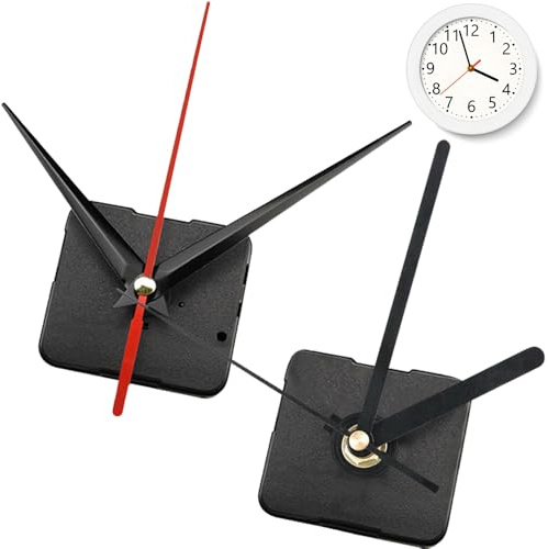 WZHHDM Clock Mechanisms Battery Powered, 2pcs Silent Quartz Clock Mechanism Movement Kits, High Torque Clock Movement Replacement Mechanism for Repair Home Office (Black)
