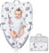 Lilian&Gema Baby Nest Nestchen Baby Komfort und Weichheit, Babynestchen Zweiseitig Babynest Nestchen für Neugeborene mit Aufbewahrungstasche Tragbar, Multifunktionale Kuschelnest Babynest Grau