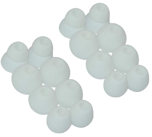 Miayaya Silicone Tips Replacement Earbuds Tips for Powerbeats Pro, Beats X, Beats Flex, Urbeats, BeatsTour Wireless Earphone Ear Tips Covers, S/M/L, 8airs, White
