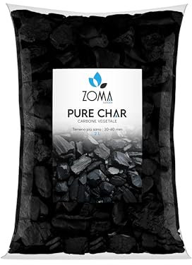 ZOMAGARDEN - Carbone Vegetale per Piante, Concime per Orto - Fertilizzante e Inerte Naturale per Migliorare il Suolo - Ideale per Orchidee e Tutte Le Colture - 100% di Origine Vegetale - 2L