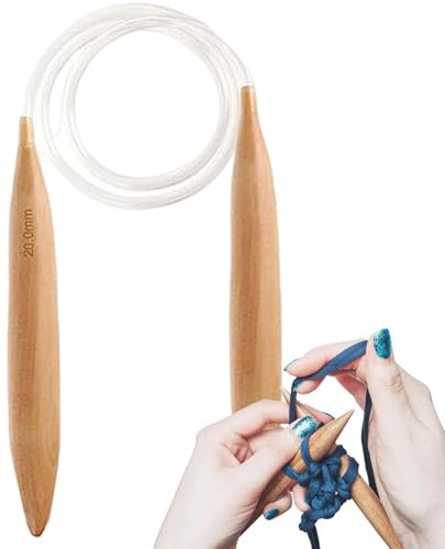 Jumbos Agujas para hilo grueso – Agujas de tejer de madera, agujas de tejer gruesas, herramienta eficaz para trenzar, ganchillo, herramientas de tejido, palillos para manta, sombrero, suéter