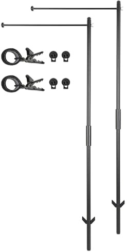 2-Pack Yard Flag Stand Set - Facile da montare, Incl. Morsetto di montaggio e accessori Palo della bandiera per giardino Palo della bandiera Staffa di montaggio del palo della bandiera (nero)
