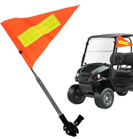 Fahrrad Sicherheitsflagge,Sicherheitsfahnen Für Fahrräder - Hochsichtbare Reflektierende Wasserdichte Reißfeste Fahne Als Golfwagen Zubehör Für Outdoor Aktivitäten Erwachsene