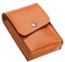 CIYODO Portable Cowhide Leather Power Storage Bag Wool Felt Sleeve Pouch Organizer for Laptop Accessories Compatible with Wireless Mouse USB Cables Brown