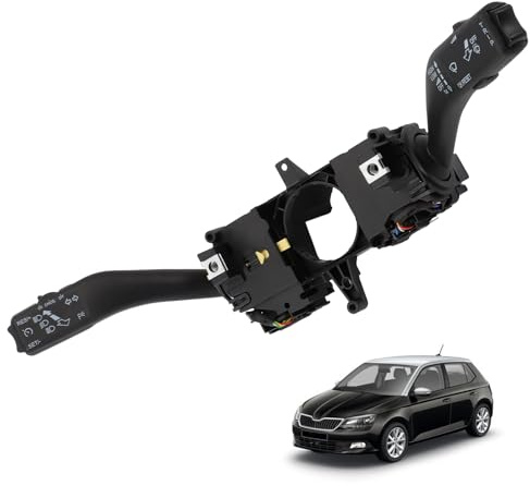 LDLRevX Conmutador Multifunción Columna Dirección Para Toledo Fabia Rapid, 6RA953513G Interruptor Limpiaparabrisas Intermitentes Giro Palanca ABS Negro