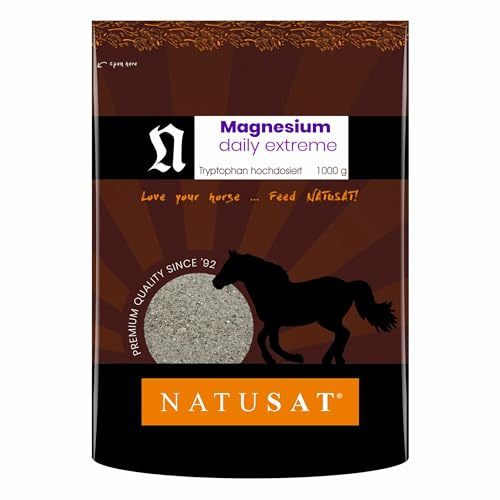 NATUSAT Magnesium Daily Extreme 1 kg-Ergänzungsfuttermittel, hochverfügbares Magnesium-Trio, mit Tryptophan, Unterstützung bei Stress und Nervosität, frei von Konservierungsstoffen