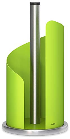 stardis Design Küchenrollenhalter Edelstahl matt H 30 Ø15 cm Rollenhalter Papierrollenhalter für Küchenrolle Halter stehend Grün