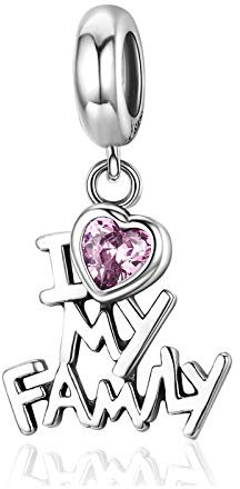 Anhänger „I Love My Family“, aus 925er-Sterling-Silber, für Pandora-Armbänder und Armbänder im europäischen Stil