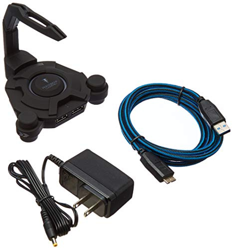 Syba Narfi Gaming Mouse Bungee Stand - Blue LED - 4 Port USB 3.0 Hub with Active Power - AC 5V Power Adapter Is Included - PC; Mac; Linux