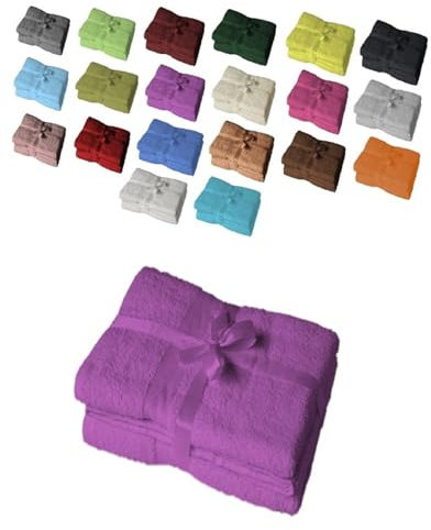 EXKLUSIV HEIMTEXTIL Saunatuch 2er Set 80 x 200 cm Lila