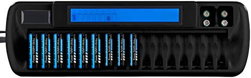 tka Köbele Akkutechnik Batterieladegerät: Ladegerät für 16 AA(A)-Akkus und 2 9-Volt-Blöcke, LCD-Display (Rundzellen Ladegerät, Universal Akku Ladegerät, Batterie)