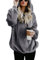 iWoo Damen Hoodie Sweatshirt Oberteil Pullover Winter Lose Warm Kapuzenpullover Mode Große Kapuzenpulli Oberteil(Dunkelgrau,L)